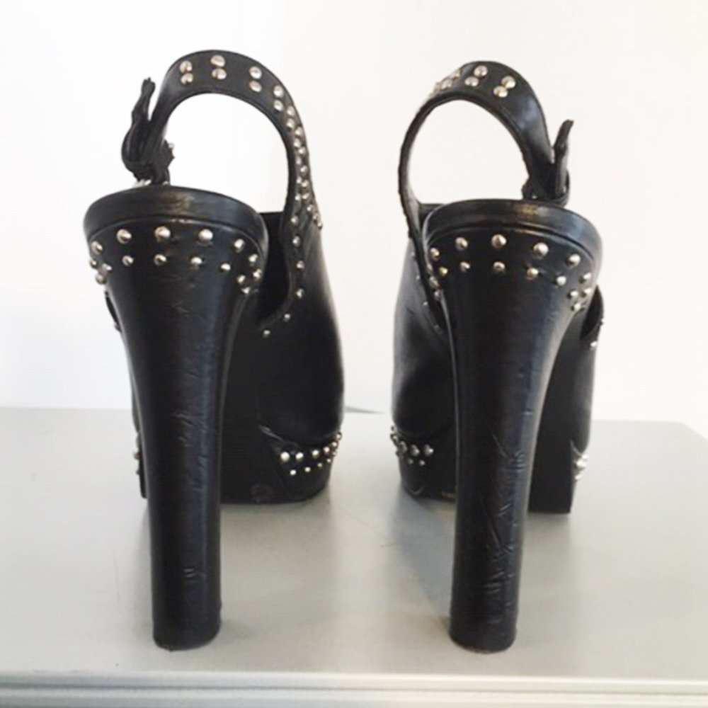 BCBG-black studded platform heels-9B